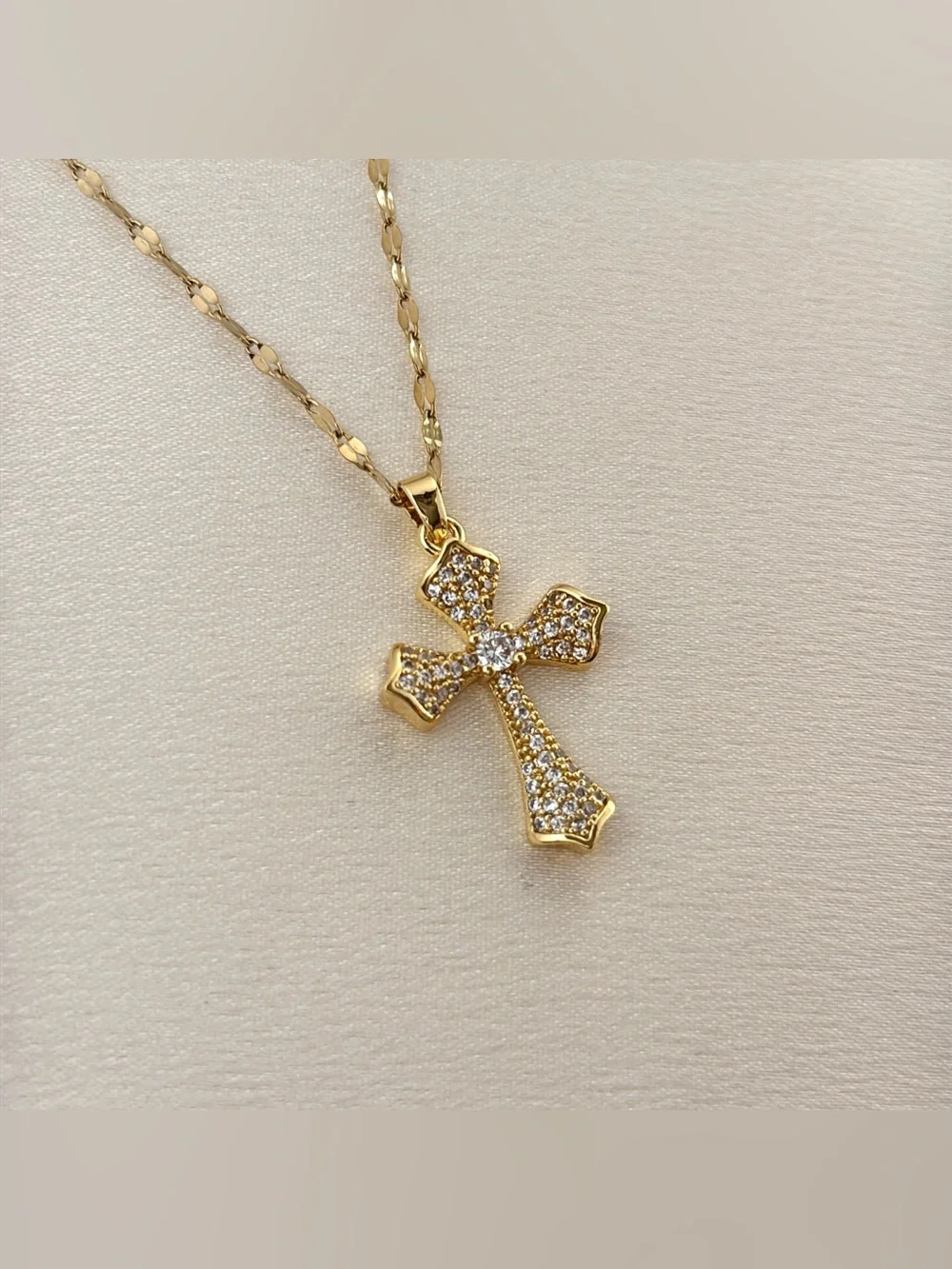 CZ Cross Pendant Necklace for Women